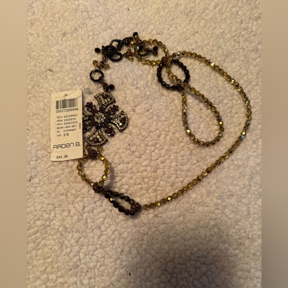 Crystal bead belt